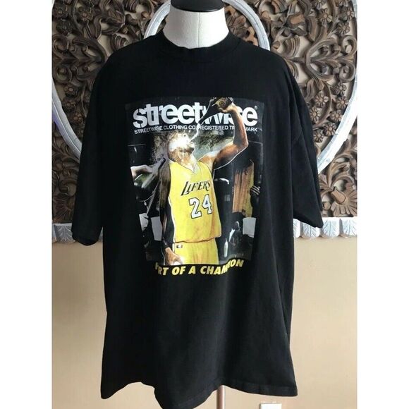 Streetwise Men's KOBE BRYANT Heart of a‎ Champion Laker Lifer black t Shirt 2xl - Picture 1 of 6